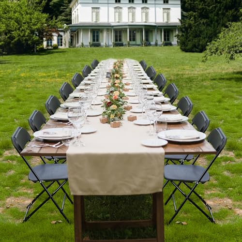 Real Relax Black Plastic Folding Chairs Set of 4, Heavy Duty Folding Chairs for Party Event Outside Entertaining, 350 LBS Capacity by Real Relax - Used condition - Image 8