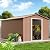 Garvee 8x12 Ft Metal Storage Shed with Pitched Roof & Lockable Door, Outdoor Weatherproof Yard Tool Storage Shed for Organizing Bike, Lawn Mower, Tools and Equipment in Backyard, Yard, Lawn, Brown