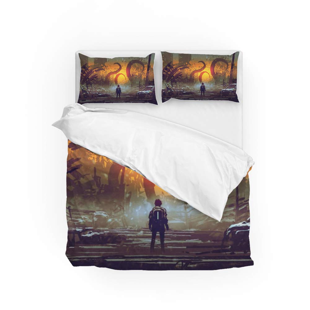 Housse de couette 3 pièces Tentacle Monster lit microfibre pour homme