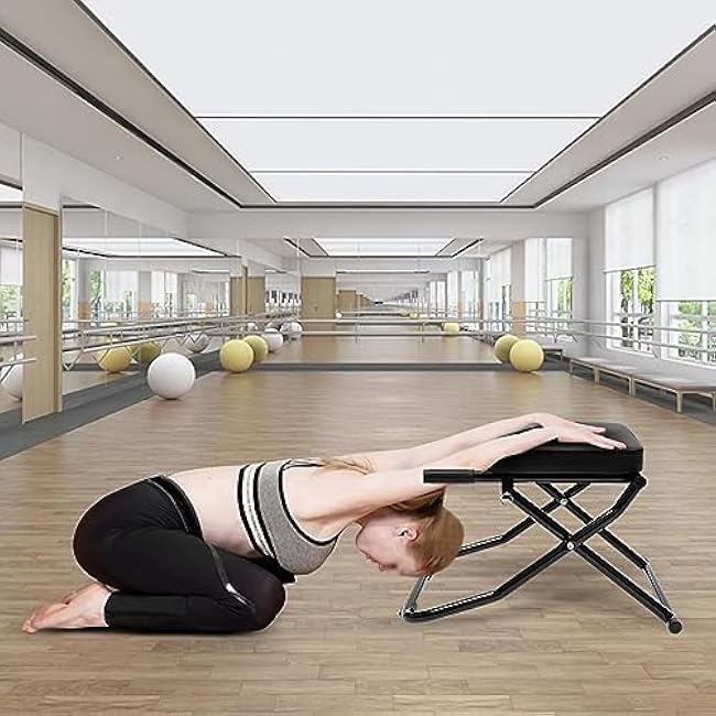 LYNICESHOP Yoga Headstand Bench, Inversion Chair for Headstand & Shoulderstand, Foldable Yoga Trainer for Balance & Strength, 330 lbs Capacity, Portable Home Gym Equipment