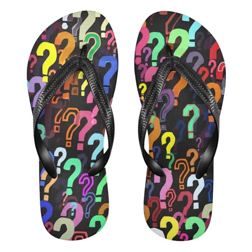 STAYTOP Colorful Question Mark Flip Flops Sandals of Men's & Women's,Sandals Beach Slippers Shower Slides