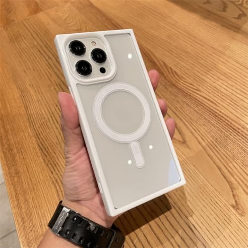 Coque transparente pour iPhone 12 Pro Max étui magnétique bloc cubique anti-choc