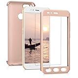 DOBLE PROTECCIÓN: El case completo oro rosa metalizado tiene dos caras. La cubierta posterior es antideslizante y la parte delantera es un marco de plástico. Se incluye lámina protectora para la pantalla.