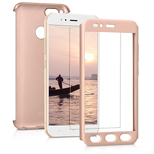 kwmobile Funda Compatible con Xiaomi Mi 5X / Mi A1 - Carcasa Protectora con Protector de Pantalla - Cover con Protector Duro