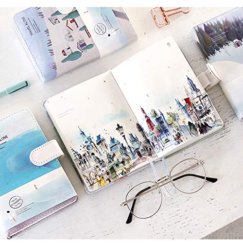 Bloc-notes agenda journal d'écriture cuir PU pages colorées - 6