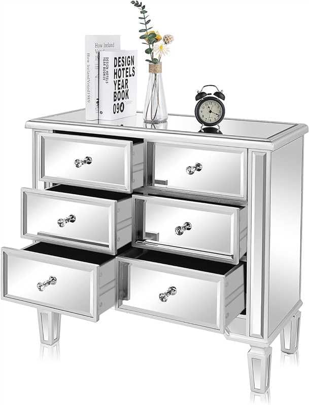 knee length dresses for ladies Elegant Modern Dresser With Metal Handle,Mirrored Storage Cabinet With main image 0