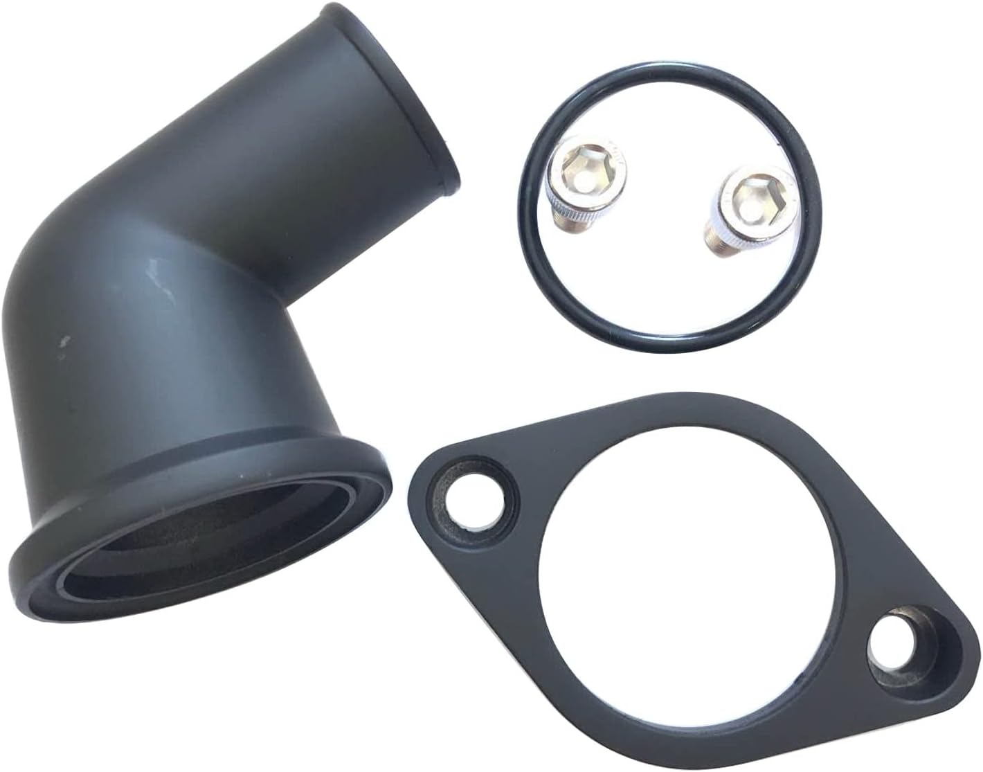 1 SET SHLPDFM BLACK Chevy Water Neck 15° Swivel Polished aluminum Water Neck Thermostat Housing Compatible with SBC BBC CHEVY 327 350 396 454 Engines
