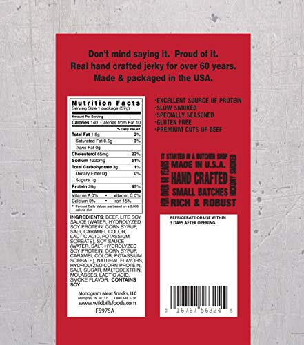 Image of Wild Bill's Hickory Smoked Beef Jerky From The Jar, 2 Oz Packs, 3 Ct