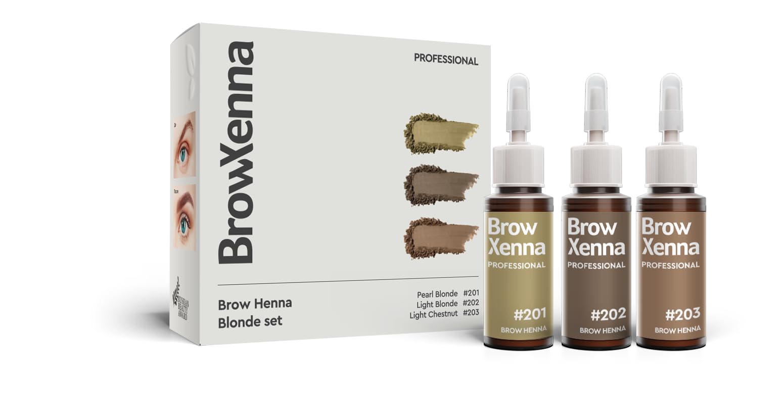 BrowXenna Henna Eyebrow Kit for Professional and Beginners Real Natural Henna Blonde Color Organic Ibrow Permanent Brow Set