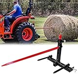 3 Point Trailer Hitch Quick Attach Bale Spear with 2" Receivers, 49” Hay Bale Spear and 2 x 17” Stab