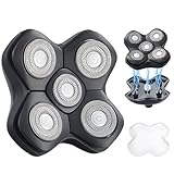 SEKINININT Upgrade Universal Head Shaver Replacement Heads Compatible with Freebird Shaver, Full Dual Blade Ring Design Replacement Heads for Wyklaus Head Shavers for Bald Men (Black)