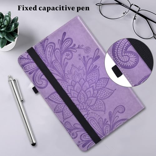 Étui iPad Mini 5/4/3/2/1 en cuir chic violet avec support multi-angle et stylet - 6