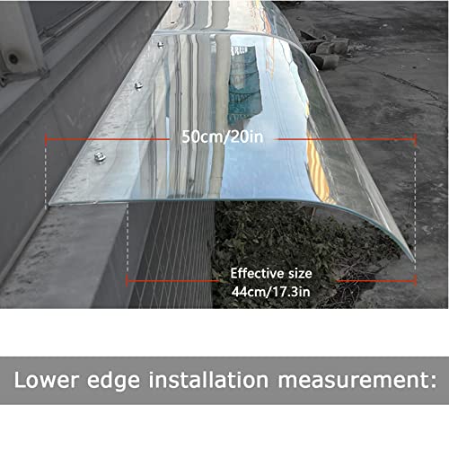 Toldo de policarbonato transparente 50x140 cm exterior resistente UV 3