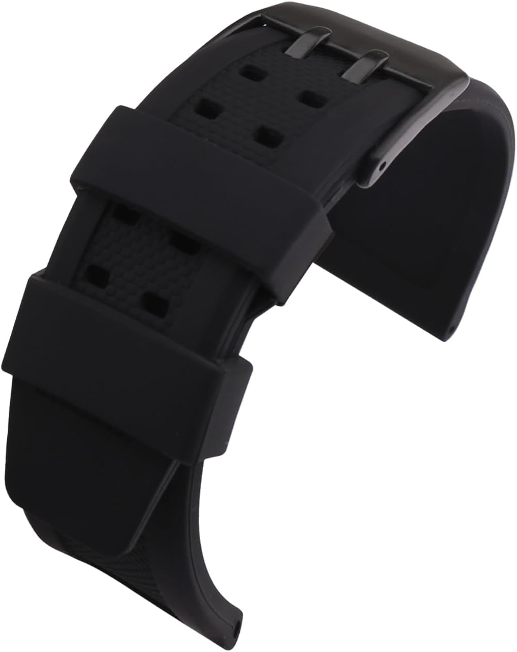 23mm Rubber Watch Band Replacement Fits Luminox 3050 3060 3950 3080 3180 4200 6400 8820 8800 Watch Strap Metal Watch Wirstband Bracelet for Men and Women with Black Double Prong Clasp