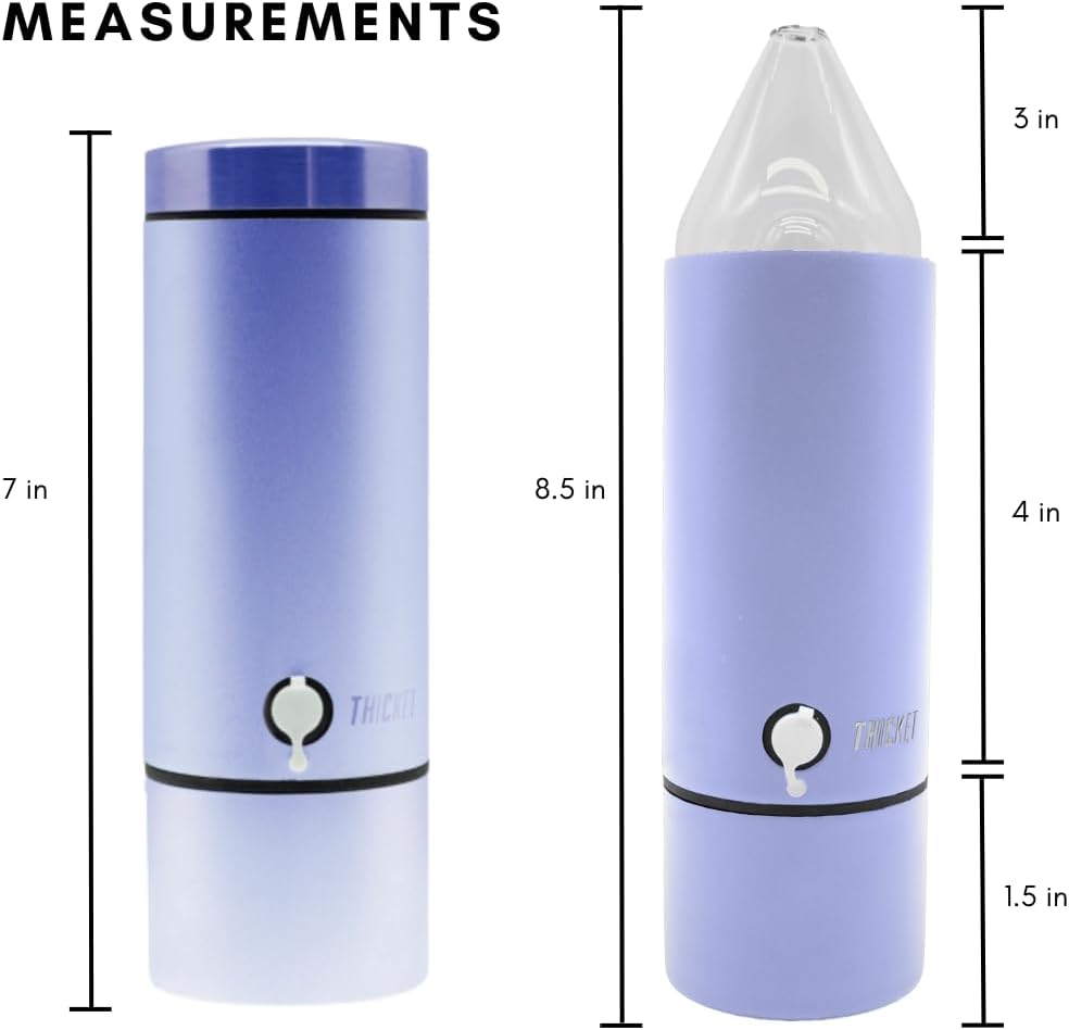 All-In-One Portable Smell-Proof Water Bottle Set for Travel- Premium Glass, Silicone, and Aluminum Hookah, Replaceable Accessories Part, Concealable Water Bottle Style Hookah for Smoker (Purple Punch)
