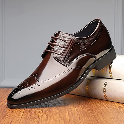 Mens Classic Business Formal Shoes Comfortable Low Heel Matte Leather Dress Shoes Non Slip Office Leather Shoe Elegant Dating Shoe with Durable Sole Arch Supprot Footwear3