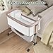 Cowiewie Bassinet Bedside Sleeper, Portable, Breathable, Adjustable Baby Bedside Bassinet for Peaceful Nights, Beige