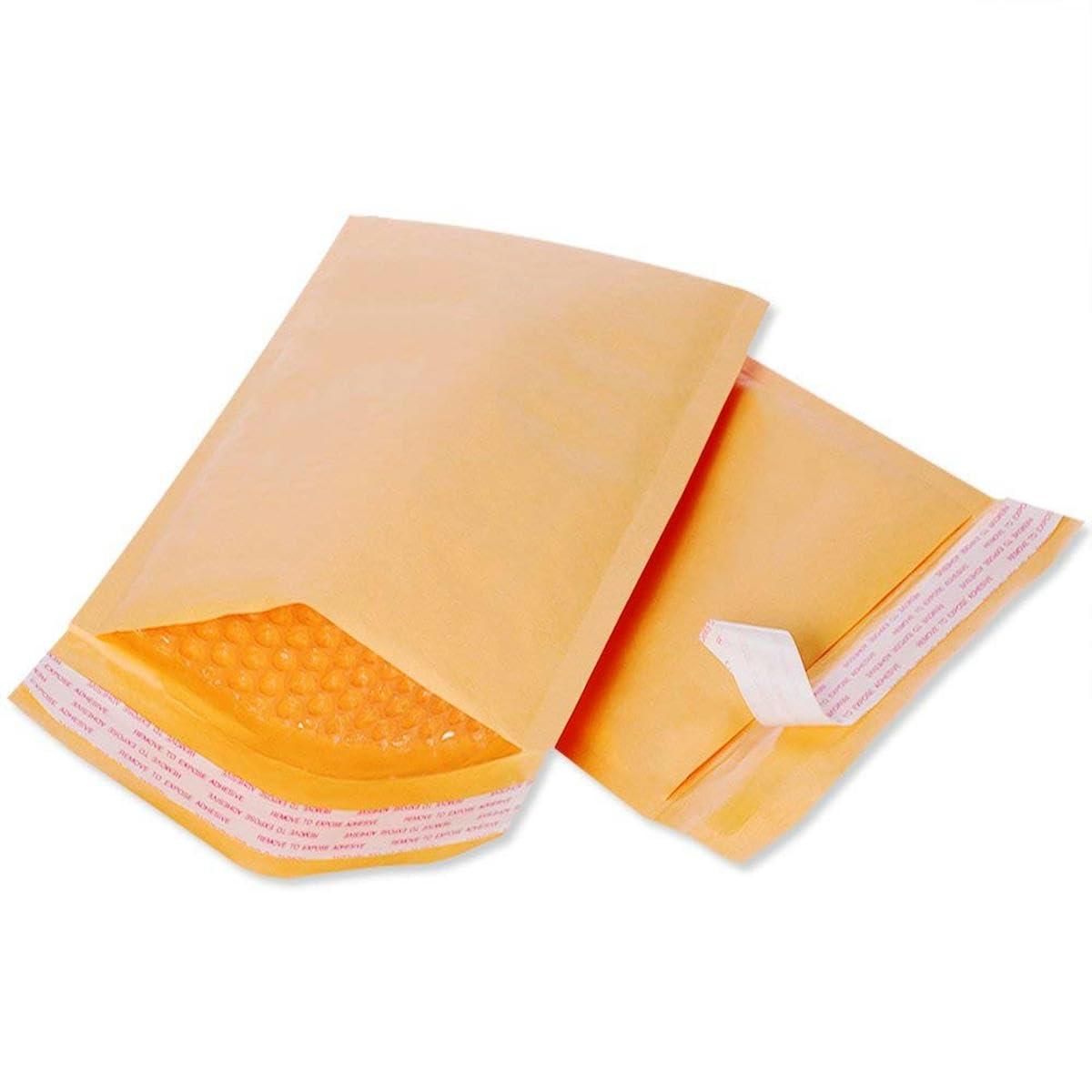 50 Stück/15 Größen, aus Kraftpapier, Papierverpackungsbeutel, gepolsterte Versandtaschen, Kurier-Aufbewahrungsbeutel, Braun, 140 x 160 mm