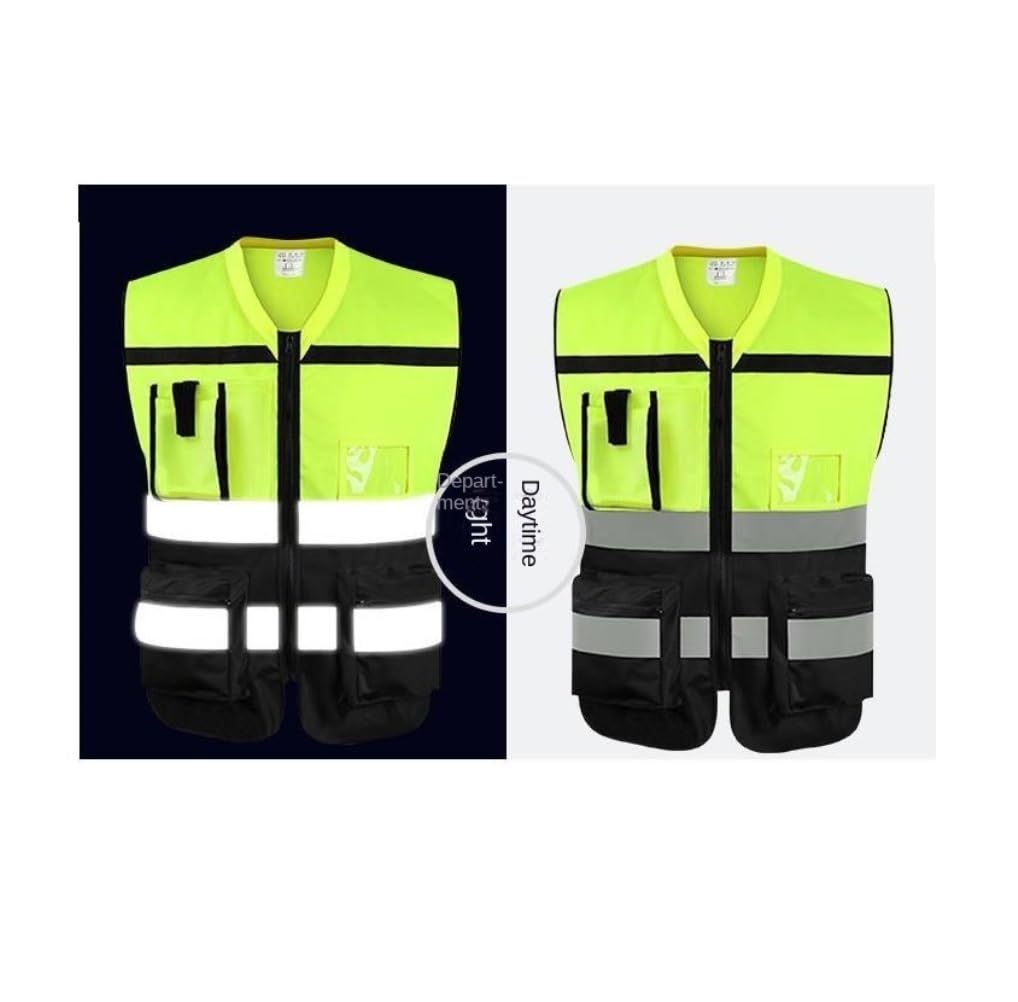 Chaleco Seguridad Chaleco Reflectante De Seguridad For Ciclismo En Obra, Chaleco Reflectante De Tráfico Reflectante Seguridad(Large)