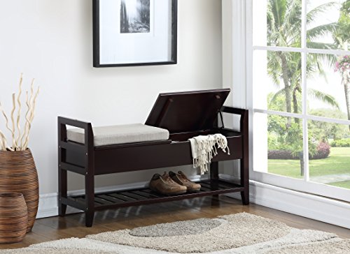 Roundhill-Furniture-Vannes-Espresso-Storage-Shoe-Bench Roundhill Furniture Vannes Espresso Storage Shoe Bench