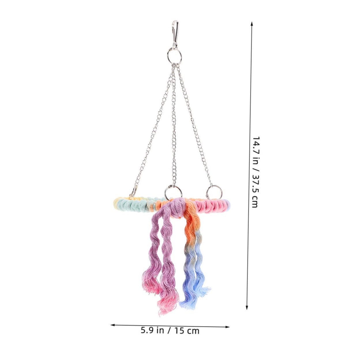 TOYANDONA 2pcs Cotton Rope Bird Hammock Swing for Parrots Parakeets and Finches Multifunctional Perch and Chew for Play and Rest Bird Cage