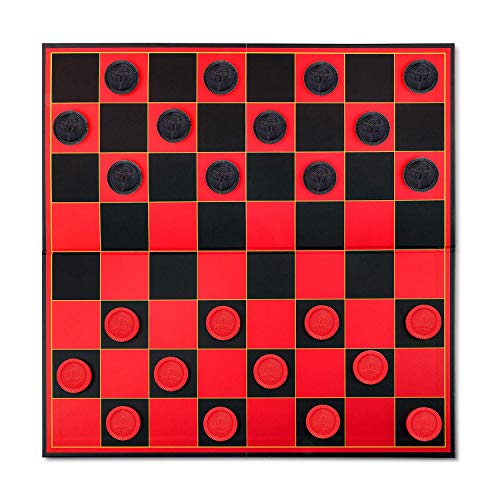 Point Games Checkers Board for Kids– Fun Checkerboard Game for Boys and Girls - Interlocking Checkers with Foldable Heavy Duty Board