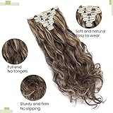 S-noilite 17-26 Inches(43-66cm) 8pcs Long Full Head Clip In Hair Extensions Extension Sexy Lady Fashion Choice 60 Colours (24 Inches-Curly, Dark brown & ash blonde) - Image 4
