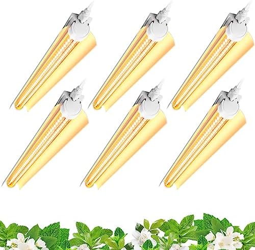 Barrina Plant Light, 144W(6 x 24W, 800W Equivalent), 2ft T8, Super Bright, Full Spectrum led Grow Light, T8 Integrated Growing Lamp Fixture, Plant Lights for Indoor Plants, 6-Pack