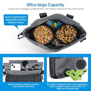 Amir Dog Treat Pouch for Training Dog Food Bag with Removable Inner Pocket Dog Treat Bag Magnetic Closure Adjustable Training Belt Bags 2 Zip Pockets Food Bag for Puppy Training  Cucciolini Doodles Amir dog treat pouch for training dog food bag with removable inner pocket dog treat bag magnetic closure adjustable training belt bags 2 zip pockets food bag for puppy training   cucciolini doodles