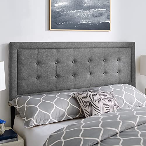 Classic Brands Madigan Tufted Upholstered Headboard, Light Grey, Queen #TOP16