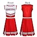 Unittype 4 Pieces Girls Cheerleader Costumes Outfit Cheer Uniform Halloween Dress for Party Birthday (Red,5-6 Y)
