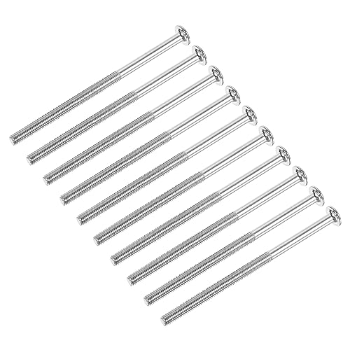 QUARKZMAN M6 x 110mm Cruciforme Plat Tête Boulon Vis x 10PCS Inox Acier Fraisée Tête plate Machine Vis pour Meubles Ménage Appareils électroménagers (Argenté)