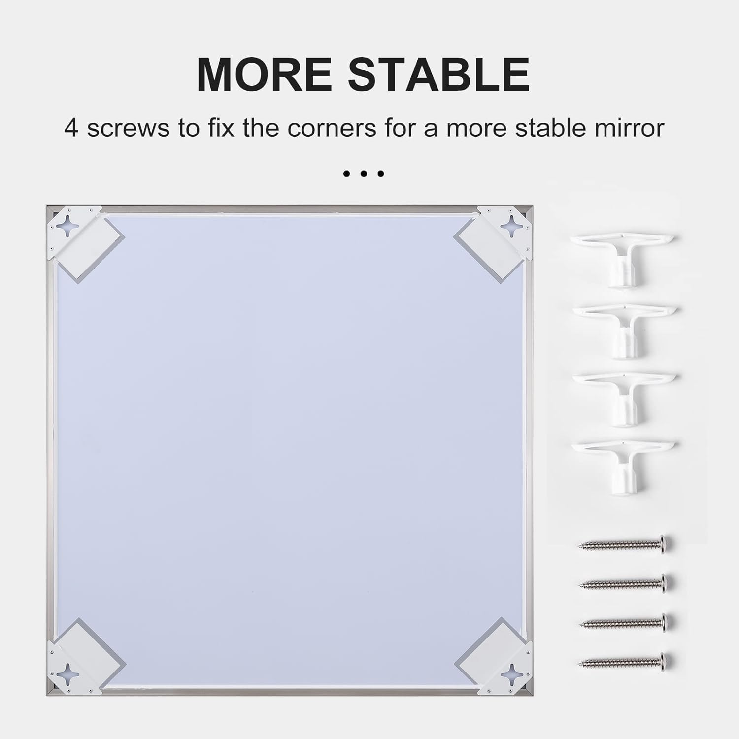 LEDLUX 20x36 Inch Silver Bathroom Mirror - Copper-Free Mirror, Aluminum Alloy Frame Vanity Rectangle Wall Mounted Modern Mirror for Bedroom/Living Room/Porch Horizontal or Vertical