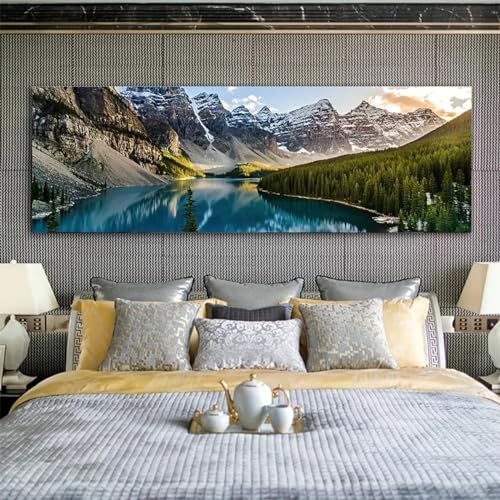 Grand tableau paysage montagne pour habiller un mur vide