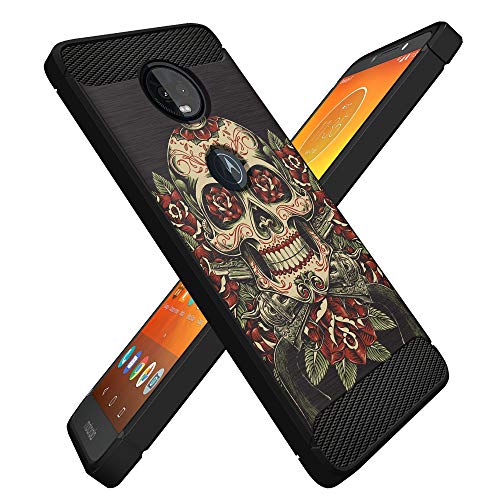 Casesondeck Case Compatible With [Motorola Moto G7 / Moto G7 Plus] Pictorial Patterned Tpu Design Case Flexible Slim And Elegant (Rose Skull) #TOP4