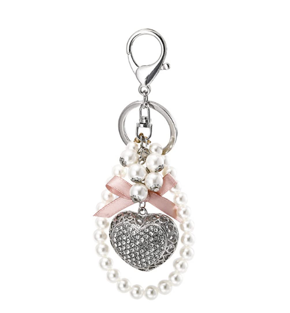Portachiavi A Cuore Con Strass Per Donna, Colore Pesca, Glitterato E Scintillante, Regalo Per Fidanzata, Moglie, Sorella - 3