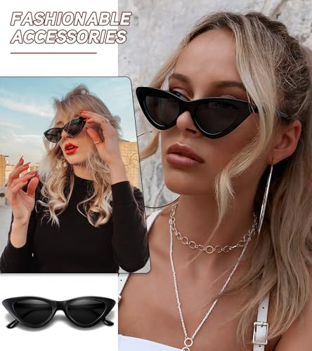 40 Pack Retro Cat Eye Sunglasses for Women 90s Vintage Goggles Party Glasses Bulk Black White Shades Eyewear3