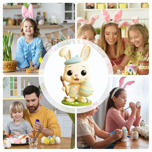 Ornement de lapin saisonnier pour embellir une étagère ou un centre de table printanier