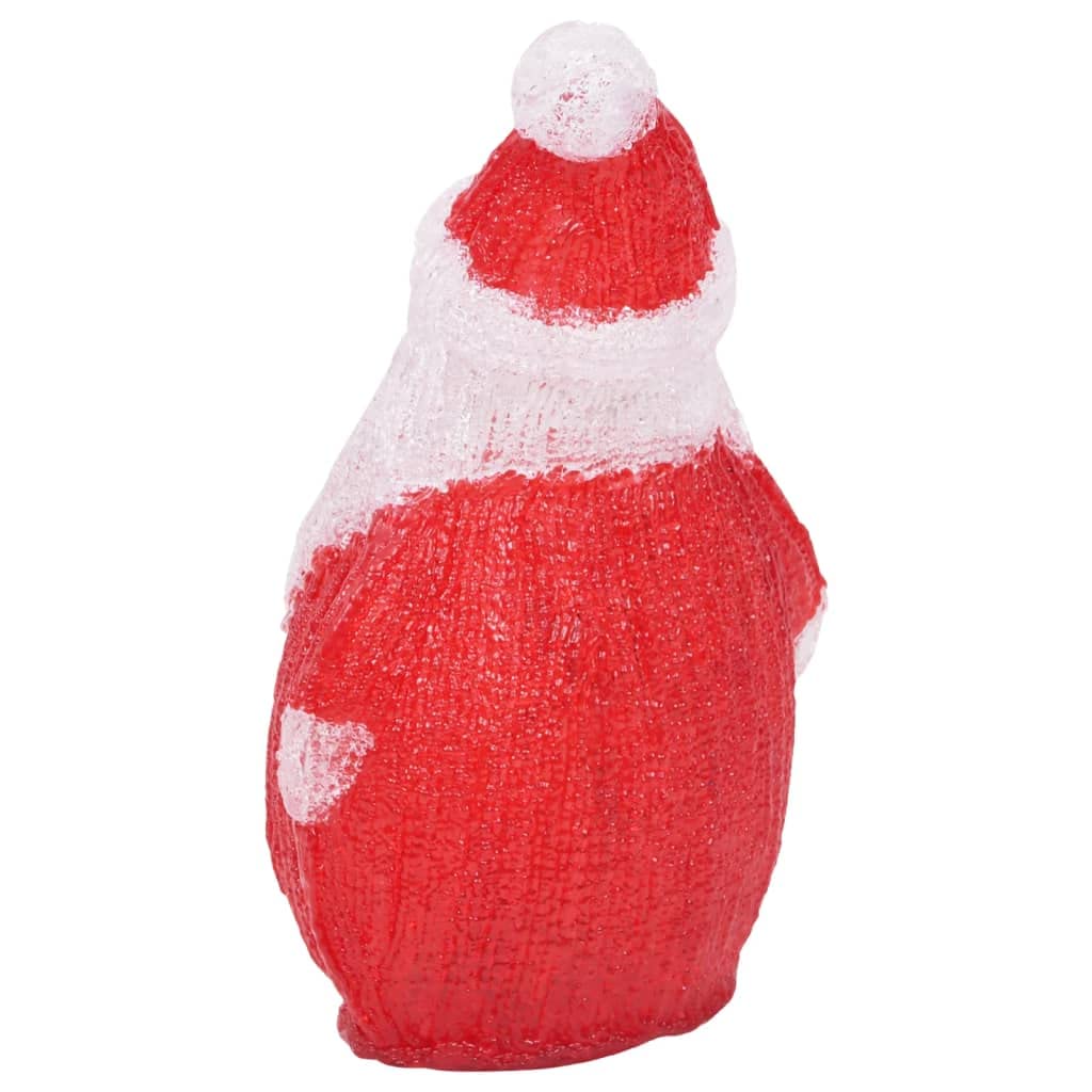 Silhouette Père Noël LED acrylique rouge 28 cm intérieur extérieur avec 25 lumières LED 8 modes d’éclairage batterie décoration Noël jardin maison ambiance festive