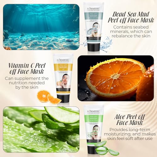 Dansib 5 Pcs Peel off Face Mask Deep Cleansing Facial Mask to Remove Blackheads, Dirt, and Cleanse Pores Skin Care Gift for Girl Women