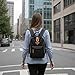 MADISON & DAKOTA Canvas Mini Backpack for Everyday & Day Pack Rucksack in Solid Color Blocks (Black)