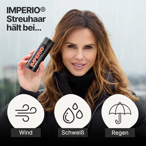 IMPERIO Streuhaar zur Haarverdichtung & vollem Haar in Sekunden. Schütthaar für einen authentischen Look. 100% Natur! In Premium Friseurqualität - 26g (Mittelbraun)