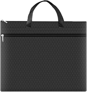 Sarini Bolsa portátil para arquivos com fecho de correr A3, tamanho A3, tecido Oxford, bolsa de armazenamento de esboços impermeável para escritório, escola, viagens de negócios, bolsa de pastas