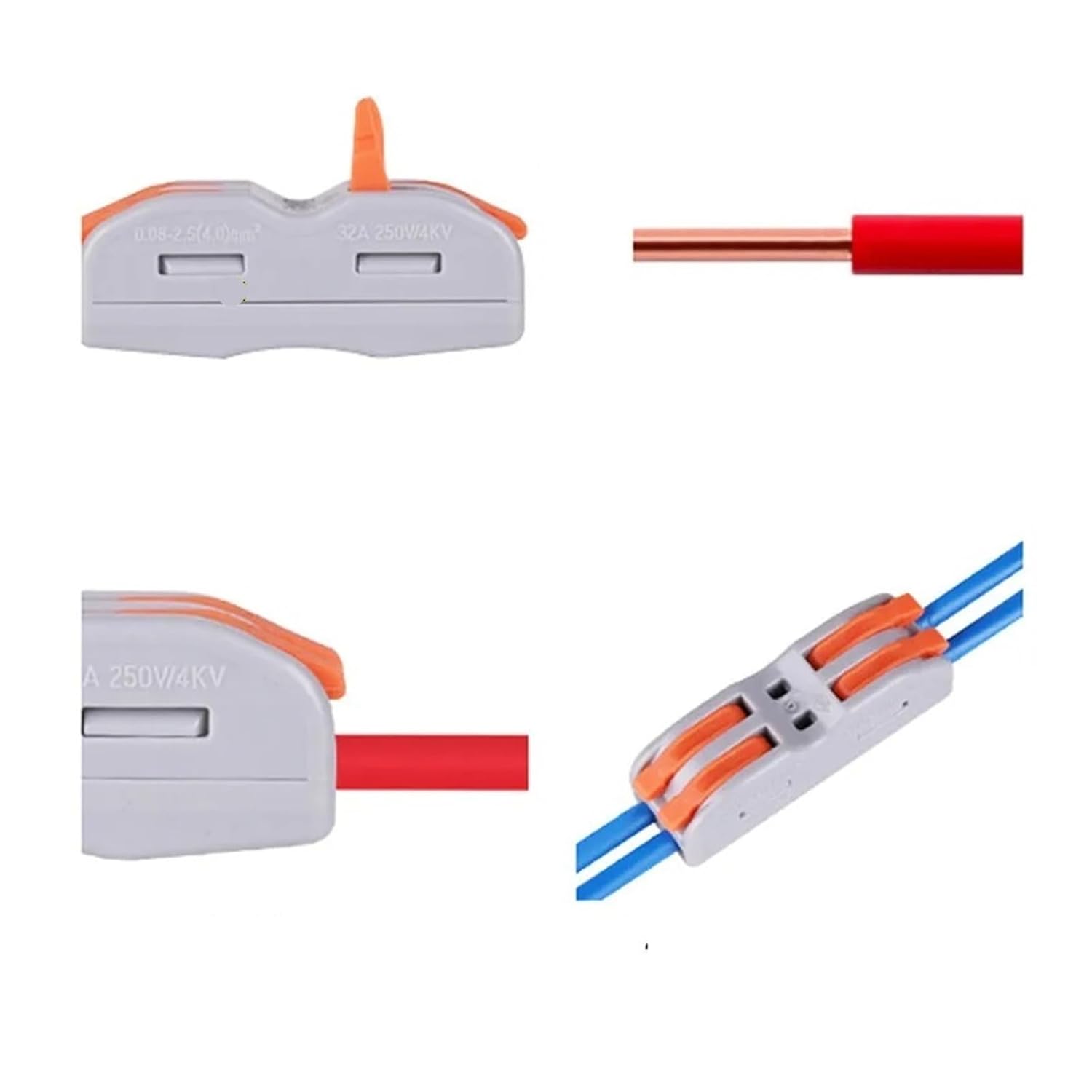 Universal Compact Wiring Splicing Conector Wire Connector Quick Universal Compact Push-in Conductor Wiring Connector Terminal Block L+e+d Strip Lighting Electric(423A,10 PCS)