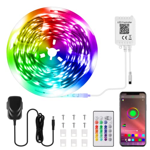 Toocking LED Streifen 10m RGB - LED Strip 5050 mit Musikalische Funktion, Bluetooth-App und Fernbedienung für Wohnzimmer / Küche, Schlafzimmerdekoration, Party, TV-Hintergrundbeleuchtung Cover