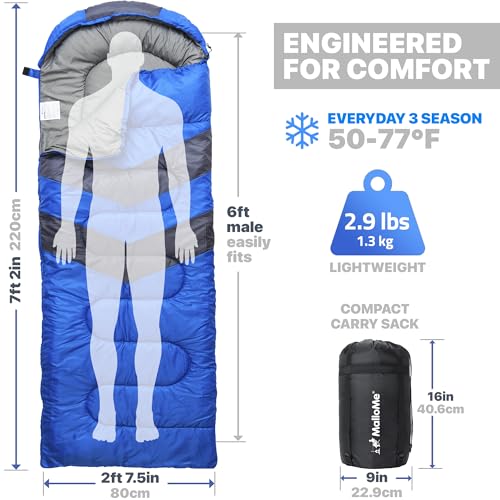 Miniatura 3 de Mallome Sacos De Dormir Para Adultos Y Niños, 3-4 Estaciones, Saco De Dormir Ultraligero Para Mochileros, Clima Frío Y Cálido, Ligero, Compacto, Para Adultos, Niñas Y Niños, Accesorios De Campamento
