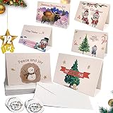 Materiales de alta calidad: Estas tarjetas navideñas kraft surtidas están hechas de cartulina kraft gruesa de alta calidad y son rígidas para evitar doblarse o rasgarse.
