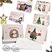 Cartoline di Natale, 24 Pezzi Biglietto Auguri Natale Biglietti di Buon Natale con Buste e Adesivi biglietti di Natale pieghevoli regalo per natale biglietti, Natale Inviti Lettera (A)