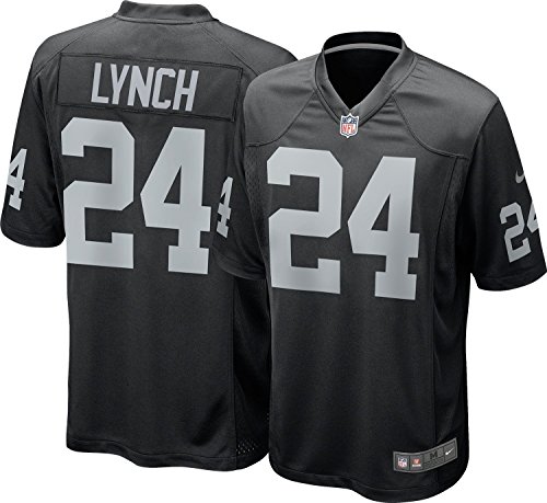 Nike Men's Oakland Raiders Marshawn Lynch #24 Game Day Jersey Small Black