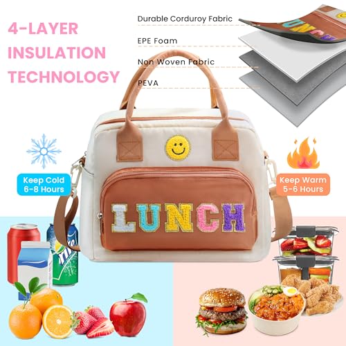 RLGPBON Lunch Bag for Girls Lunch Box Large Kids Cute Lunch Bag Reusable Lunch Tote Bag for School Travel Picnic — view 4